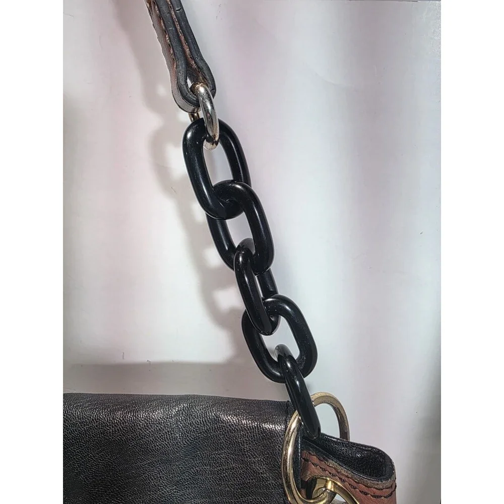 Milly Black Chain Purse with Gold Button Clasps